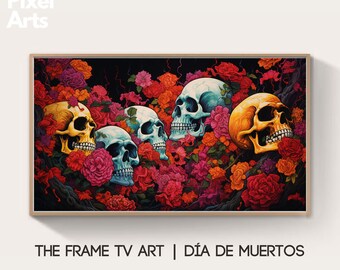 Samsung Frame TV Art: Mexican Dia De Los Muertos abstract digital wallpaper