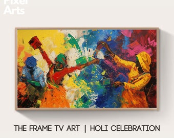 Samsung Frame TV Art: Indian Holi celebration art decoration