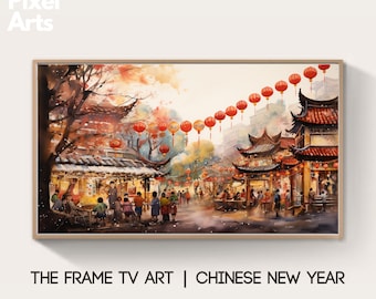 Samsung Frame TV Art: Chinese New Year Lunar New Year Watercolor Art