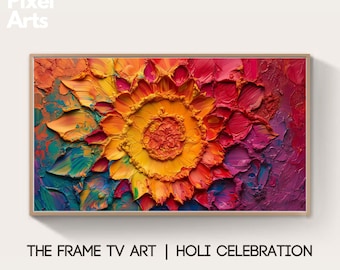 Samsung Frame TV Art: Indian Holi celebration art decoration