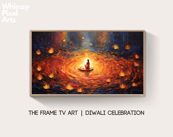 Samsung Frame TV Art: Indian Diwali (Deepavali) Festival Celebration abstract acrylic art