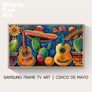 Samsung Frame TV Art: Mexicaanse abstracte digitale achtergrond Dia De Muertos / Cinco de Mayo