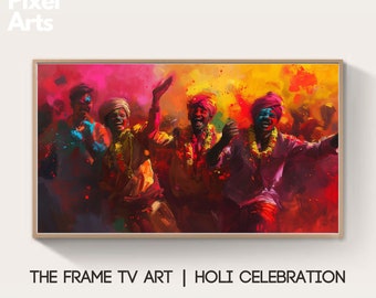 Samsung Frame TV Art: Indian Holi celebration art decoration