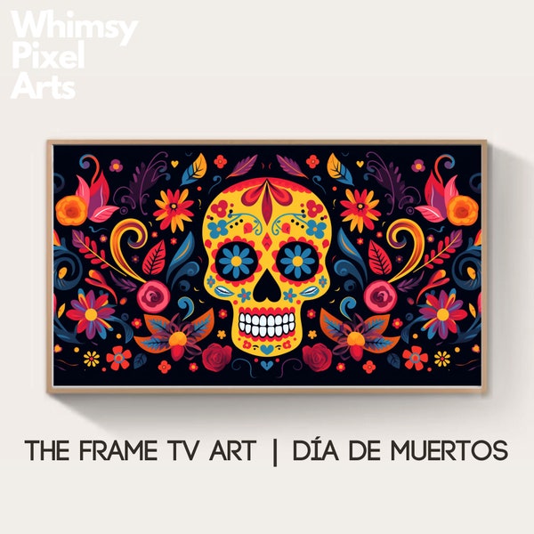 Samsung Frame TV Art: Mexican Dia De Los Muertos abstract digital wallpaper