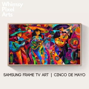 Samsung Frame TV Art: Mexicaanse abstracte digitale achtergrond Dia De Muertos / Cinco de Mayo