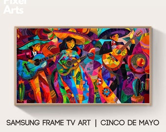 Samsung Frame TV Art: Mexican Cinco de Mayo abstract digital wallpaper