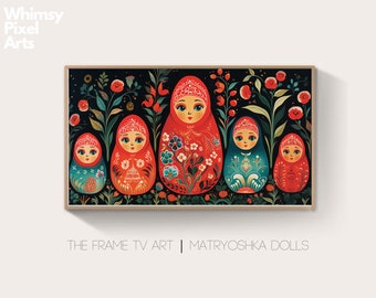 Samsung Frame TV Art: Russian Matryoshka dolls folk art