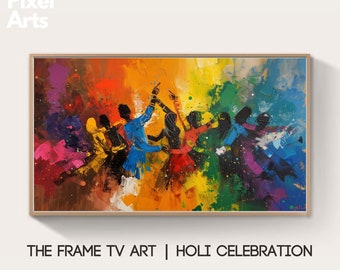 Samsung Frame TV Art: Indian Holi celebration art decoration