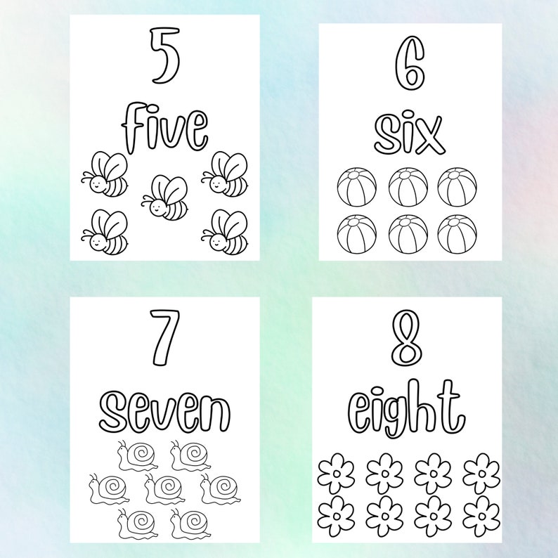 Coloring Page Printable Bundle Numbers 1-10 - Etsy