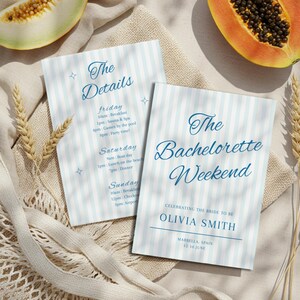 Beach Bachelorette Invitation, Last Toast Bach, Bach Party Weekend Itinerary, Coast Bachelorette Invite, Bridal Editable Canva Template