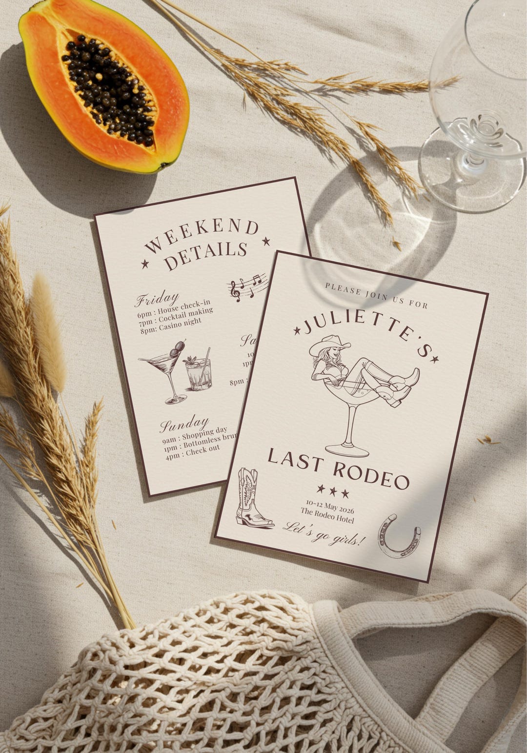 Last Rodeo Bachelorette Invite Template, Let's Go Girls, Custom Cowgirl ...