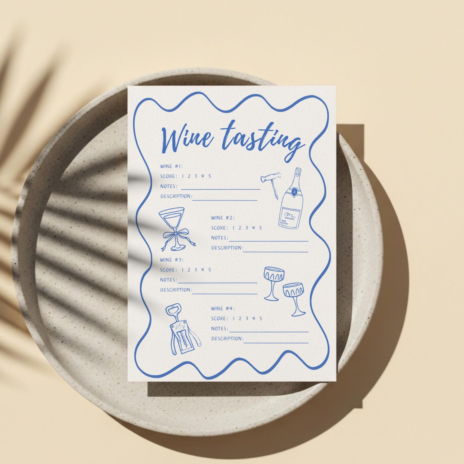 Wine Tasting Party Scorecard, Wine Party Tasting Sheet, Wine Taste Card ...