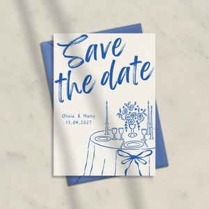 Invitación de boda dibujada a mano, invitación de boda ilustrada, invitación minimalista, invitación para recién casados, plantilla imprimible de Canva [18]