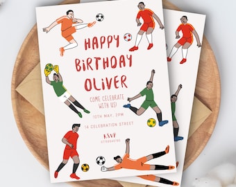 Football Birthday Invitation, Personalised Invite, Editable Invite, Children's party, Kid's party, Soccer (24)