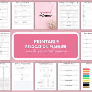 Relocation Planner Printable - Digital Moving Organizer - Moving Binder - Moving checklist - Relocation Plan - Digital Download PDF