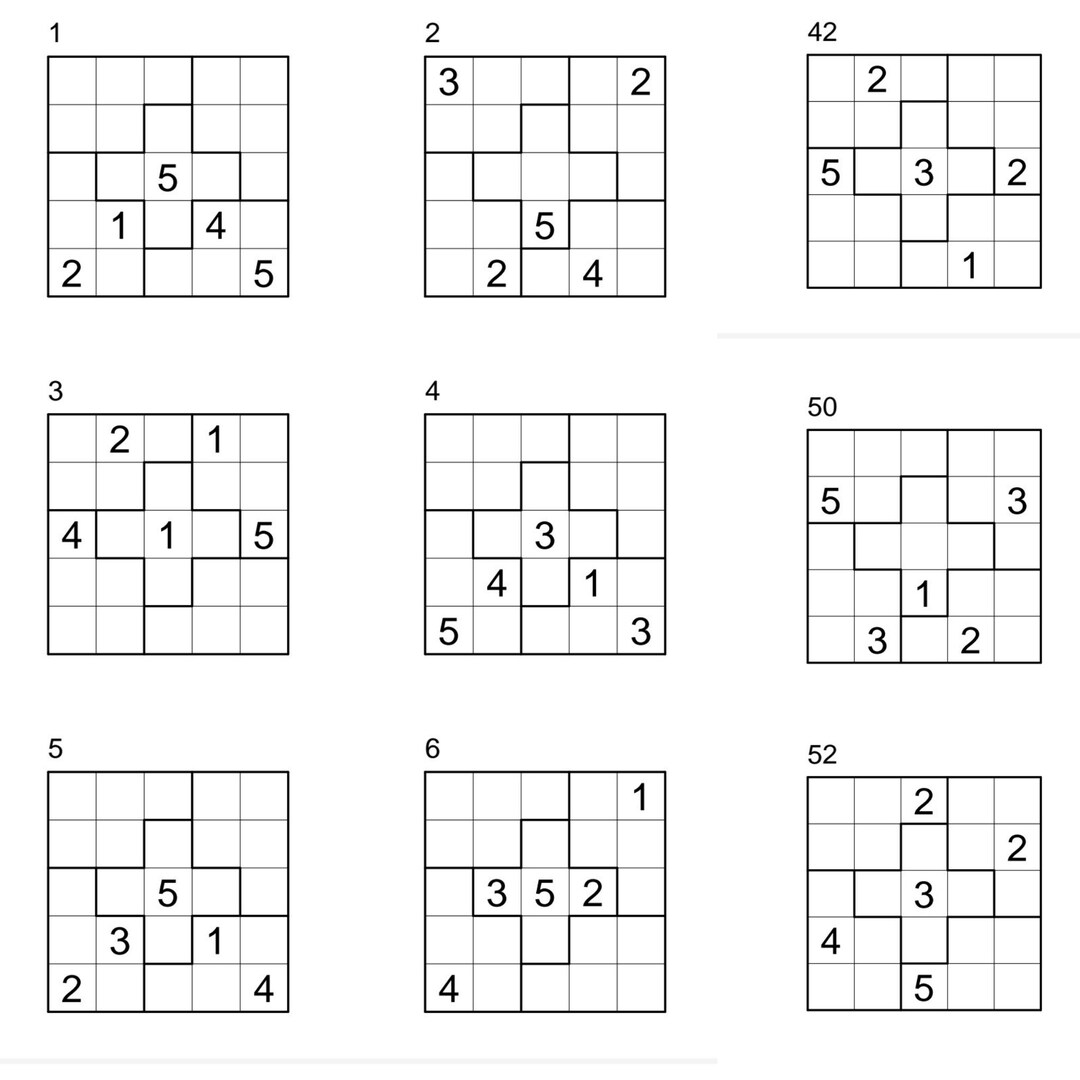 120 Pcs Sudoku, 5x5 Sudoku Puzzles, Sudoku Puzzles, Hard Level, 120 ...