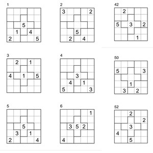 120 Pcs Sudoku, 5x5 Sudoku Puzzles, Sudoku Puzzles, Hard Level, 120 ...