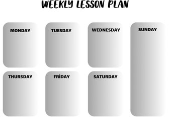 FILLABLE Weekly Lesson Plan, Editable Simple Weekly Lesson Plan, Printable Simple School Schedule, Teacher Homecchool Weekly School Schedule