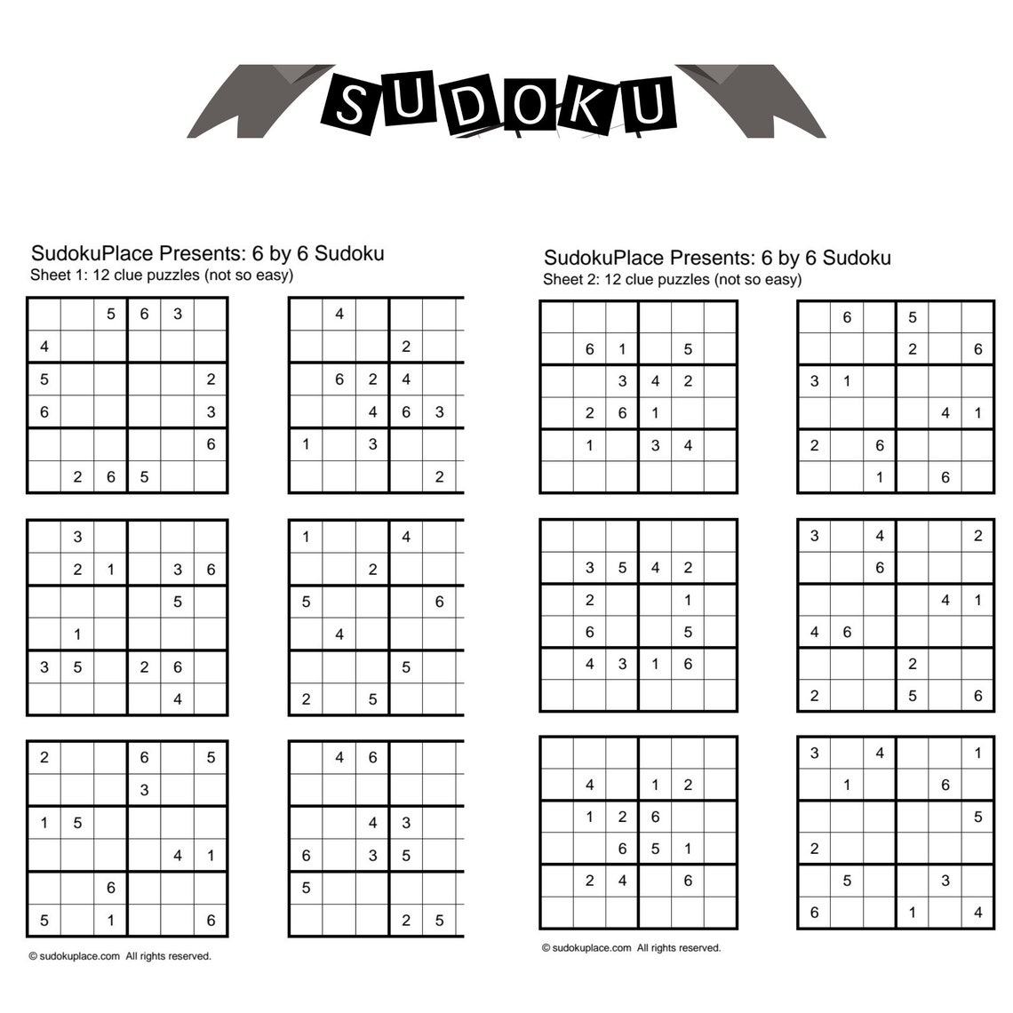 78 Pcs Sudoku Puzzles, 6x6 Kids Sudoku, Kids Activities, Maths Games
