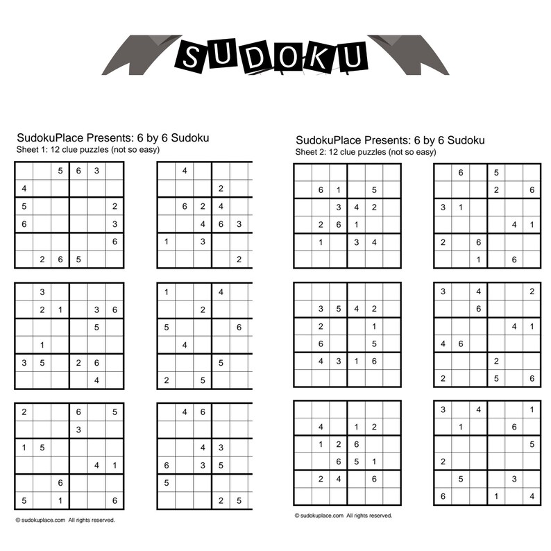 78 Pcs Sudoku Puzzles, 6x6 Kids Sudoku, Kids Activities, Maths Games ...