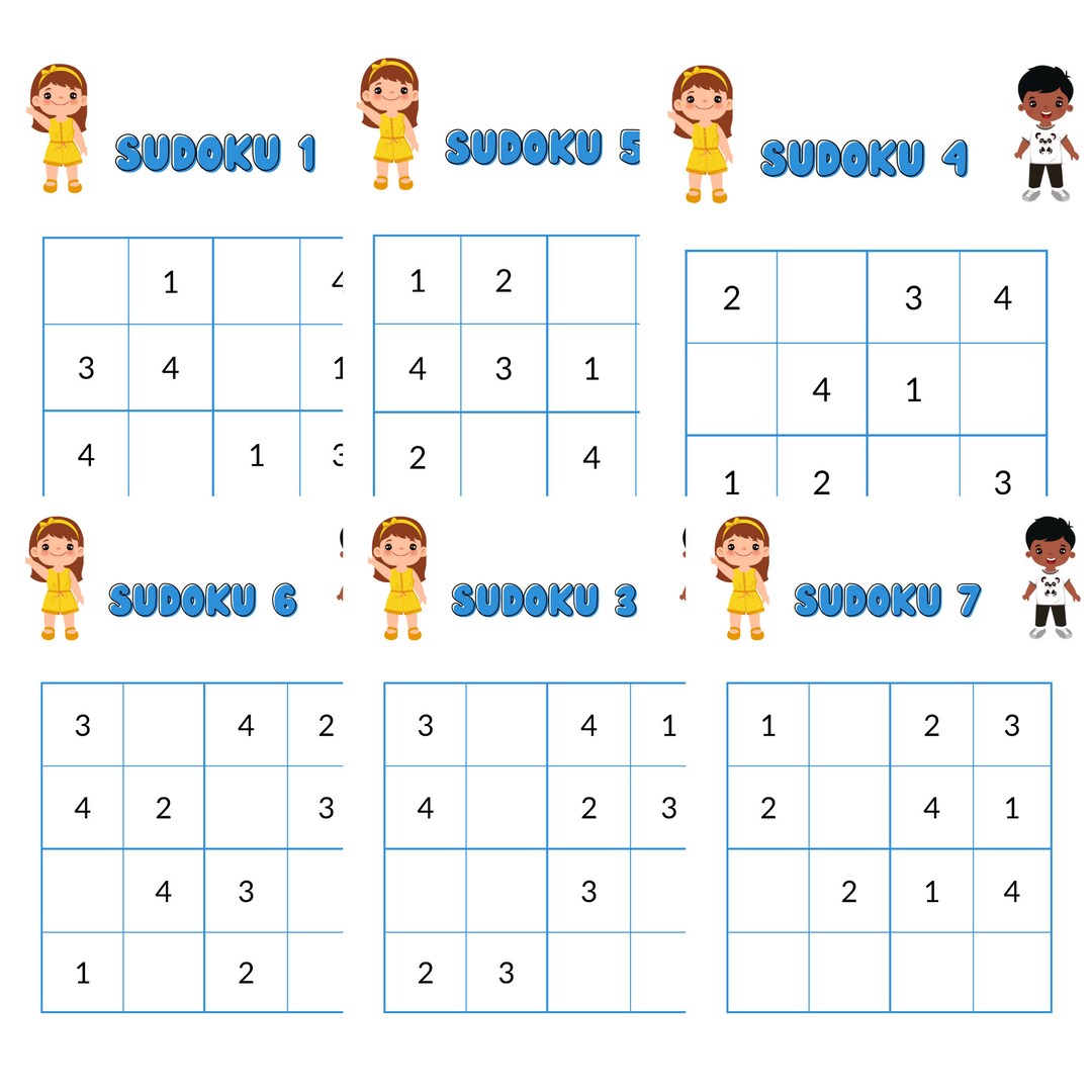 36 Printable Sudoku, Kids Sudoku//kids Activities, Maths Games, Kids ...