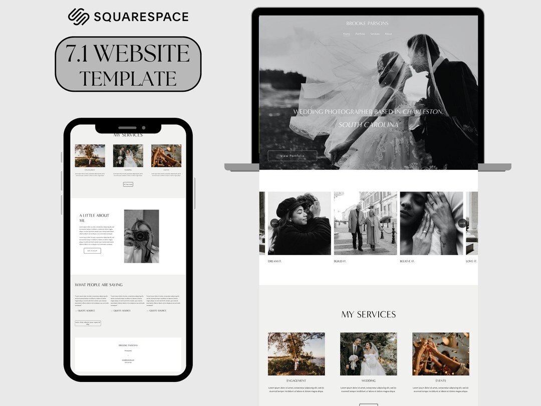 Squarespace Template for Photographers Squarespace Modern Etsy