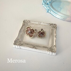 Clover Crystal Stud Earrings Handmade Beaded Jewelry Rhodium Plated Elegance Pink Rose Floral Flower Gift for Her Simple Timeless Klee
