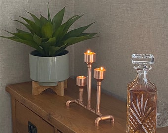 Rustic Copper Candle Display