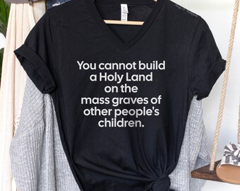 Palestine V-Neck Shirt: Free Palestine, Support Gaza