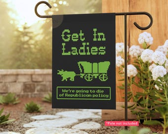 Retro Political Garden Flag: Feminist Liberal Decor