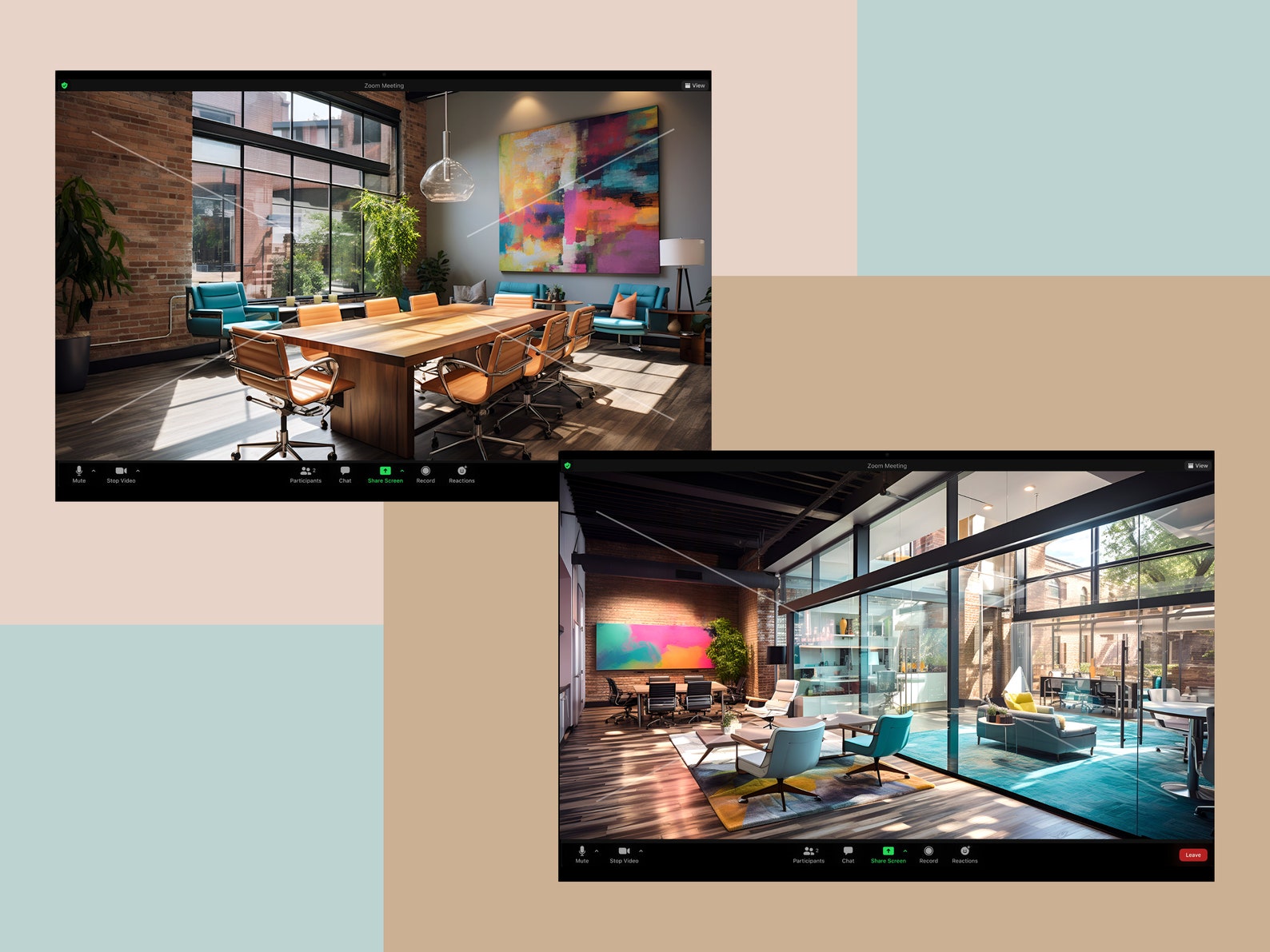 6 Modern Office Zoom Backgrounds and Virtual Backdrops With Free Blurred Versions, Works for