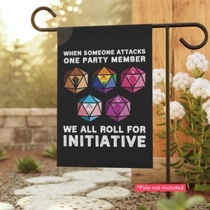 Roll for Initiative Garden Flag: DEI Equality Ally Flag