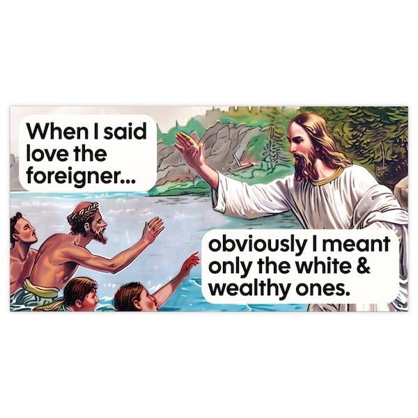 Republican Jesus Bumper Sticker: Sarcastic Anti-Trump Vinyl Decal