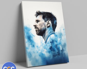 LIONEL MESSI Canvas Watercolor Oil Painting Canvas, Messi Poster, Room Decor, Gift For Men