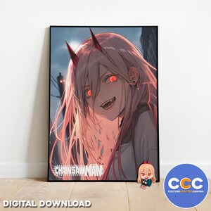 Power Chainsaw Man Manga Anime Poster Painting Wall Art Print Home