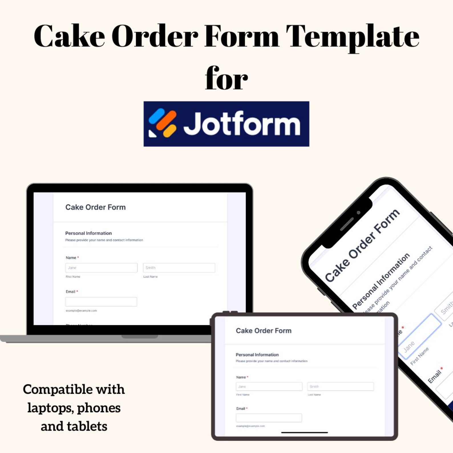 Cake Order Form Template for Jotform | Editable Digital Order Form for ...