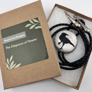 Crow bolo tie handcrafted for adults and kids featuring the elegance of pewter image 6