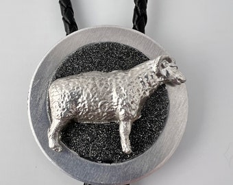 Classic Sheep bolo tie handcrafted for adults and kids featuring the elegance of pewter