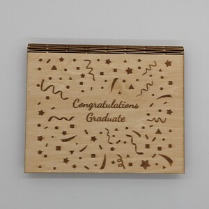Wooden Envelope Congratulations Graduate with Blank Wooden Card inside