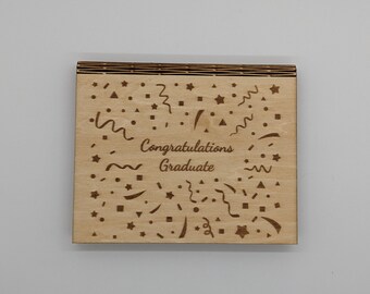 Wooden Envelope Congratulations Graduate with Blank Wooden Card inside