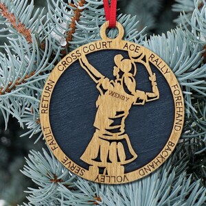 Personalized Tennis Wooden Sports Ornament
