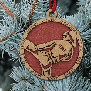 Personalized Martial Arts Wooden Sports Ornament