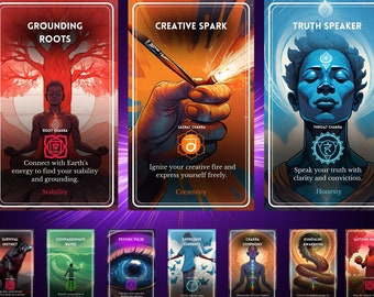 Chakra Orakel Karten Set: 78 spirituelle Anleitungen (Digitaler Ratgeber)