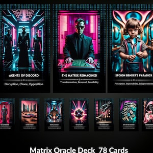 Cartes Oracle inspirées de Matrix - Jeu de 78 cartes et guide numérique