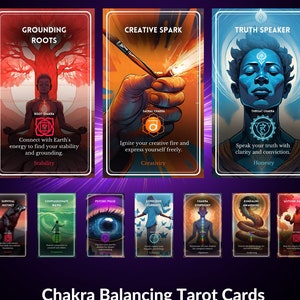 Chakra Oracle Deck : 78 cartes d'énergie de guérison pour la méditation et l'orientation spirituelle | Coffret 2,75 × 4,75 pouces
