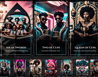 Black Heritage Tarot 78 Cards, Authentic Afro-Centric Imagery, Major and Minor Arcana Tarot Deck