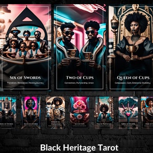 Black Heritage Tarot 78 Cards, Authentic Afro-Centric Imagery, Major and Minor Arcana Tarot Deck