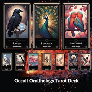 Mazzo di Tarocchi di Ornitologia Occulta – 22 carte di uccelli solo maggiori / Divinazione aviaria artigianale, edizione limitata 70×120 mm