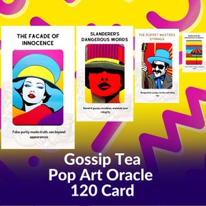 Gossip Tea Oracle Deck – 120 pop-artkaarten voor karmisch drama, vrienden en inzichten van derden | Mors de thee!