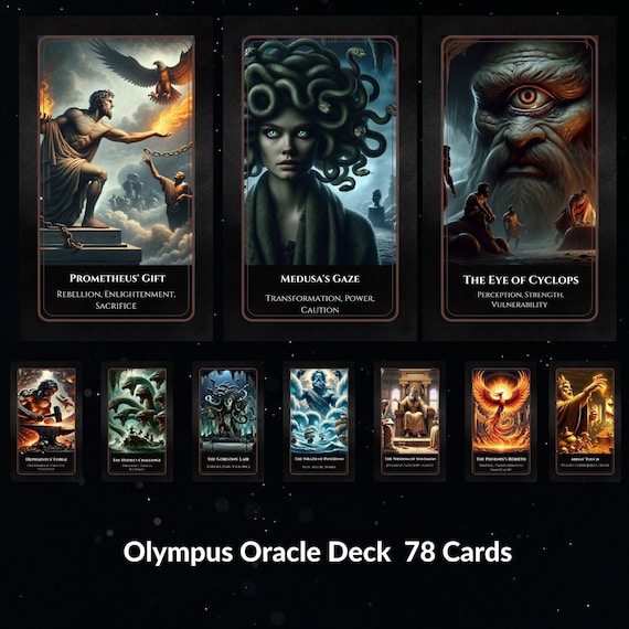 Olympus Oracle Deck – 78 Greek-Mythology Cards for Divination & Spiritual Guidance | Gods Heroes Art